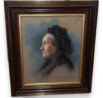 Pastel Portrait de dame signé DUMAS