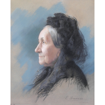 Portrait signé DUMAS  sur Moinat SA  - Antiquités décoration -  Gouaches, Aquarelles, Pastels