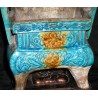 Azure and gold glazed incense burner. Wooden base. Available from  Moinat SA  - Antiques and home décor