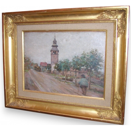 Tableau \"Bons St Didier\", signé RHEINER.