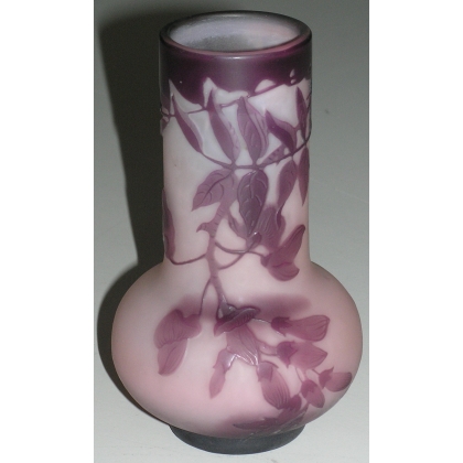  Vase violet, signé GALLÉ (Émile, sur  Moinat SA  - Antiquités décoration