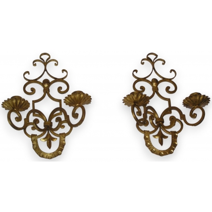 Pair of two-light wall lights by Moinat SA – Antiques and home décor