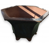 Cache-pot hexagonal en terre cuite