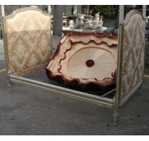 Кровать в стиле Людовика XVI, белый лак и золото, с