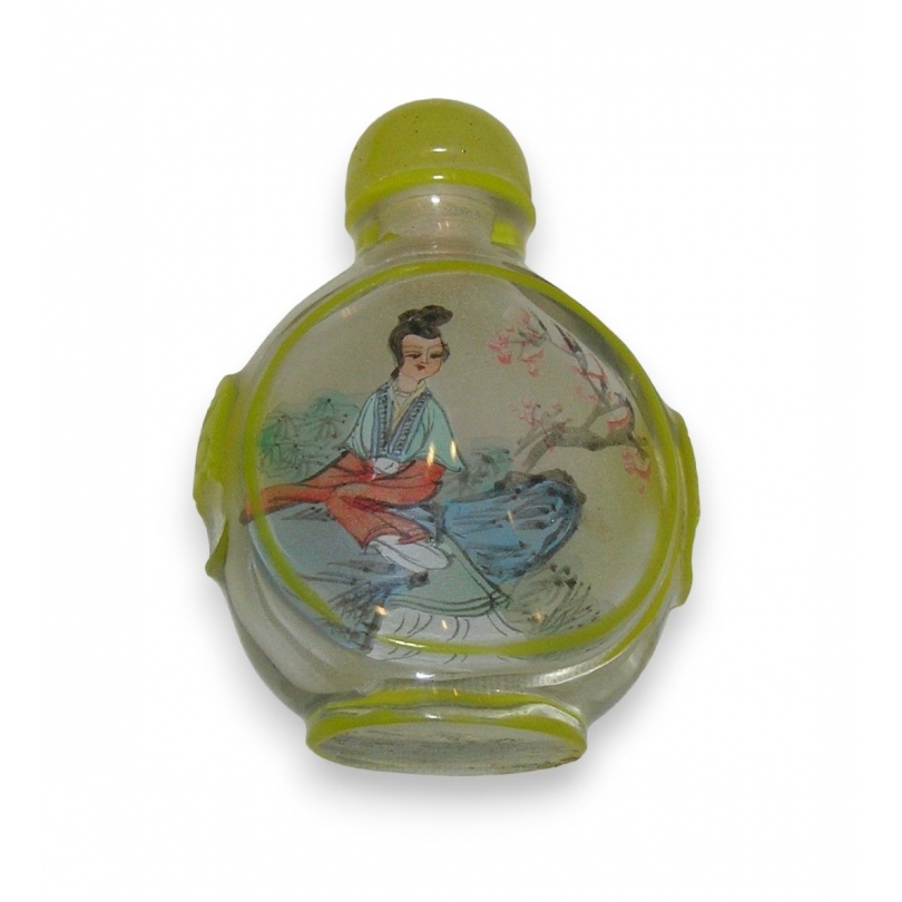 Tabatière chinoise en verre "Femme