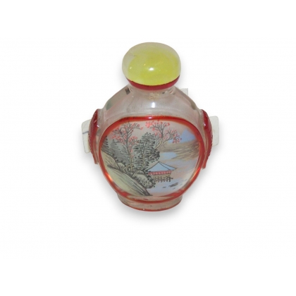 Tabatière chinoise en verre \"Femme et