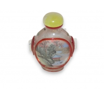 Tabatière chinoise en verre "Femme et