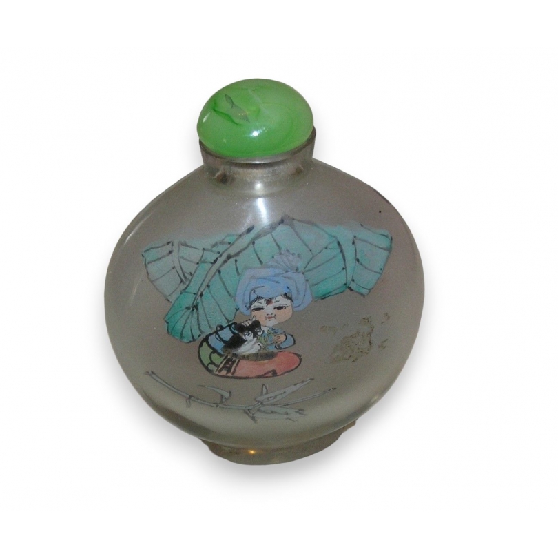 Tabatière chinoise en verre "Garçon