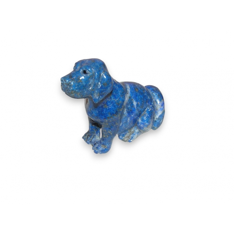 Petit chien en lapis-lazuli