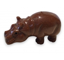 Hippopotame en aventurine brune