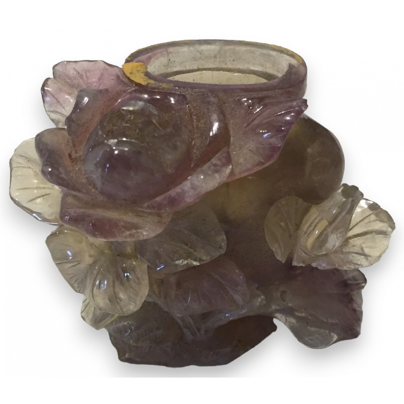 Petit vase en fluorite "Roses" sur  Moinat SA  - Antiquités décoration