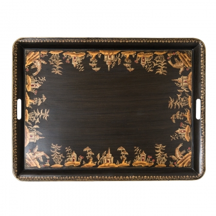Large decorative sheet metal serving tray by Moinat SA – Antiques and home décor