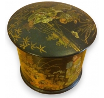 Boîte ronde avec couvercle, en bois