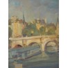 Paintings | Oil painting on cardboard depicting a view of Paris by Moinat SA  - Antiques and home décor