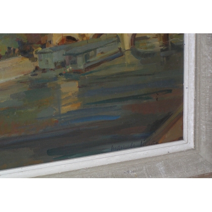 Paintings | Oil painting on cardboard depicting a view of Paris by Moinat SA  - Antiques and home décor