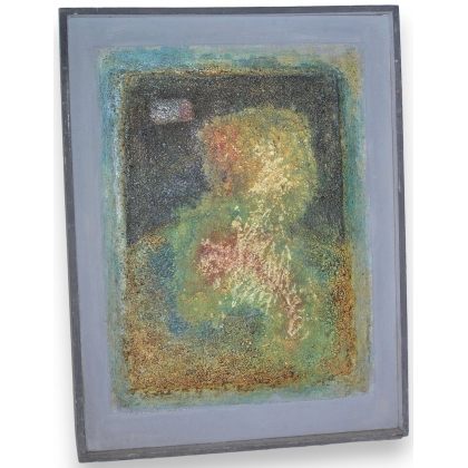  Tableau technique mixte "Composition", sur  Moinat SA  - Antiquités décoration