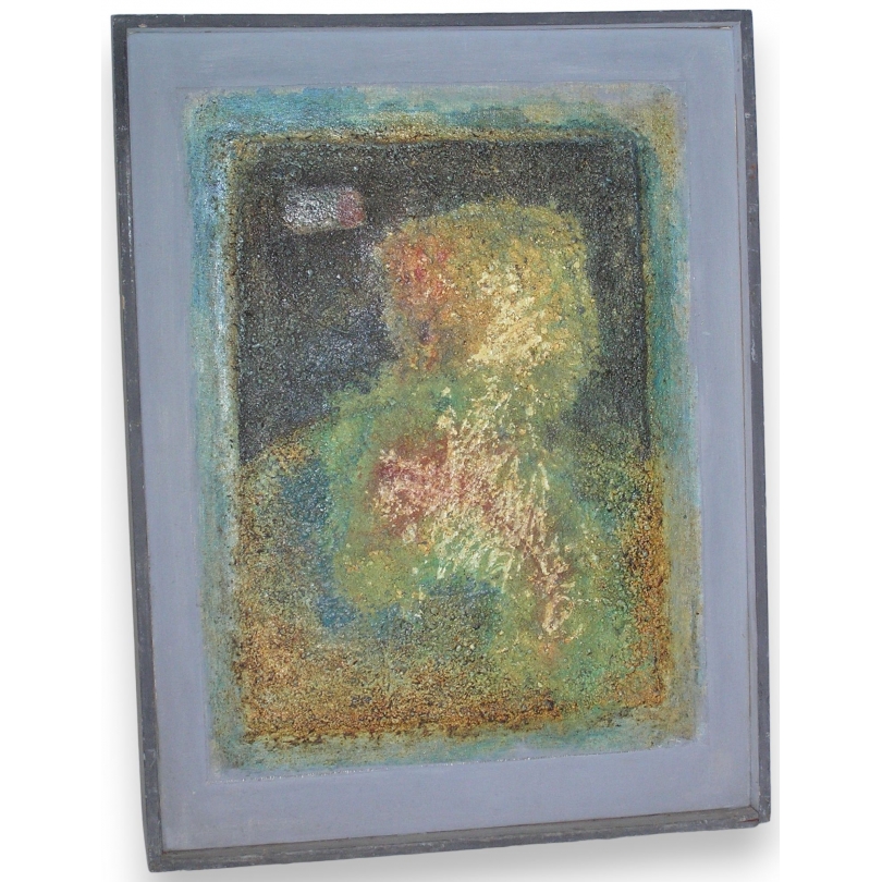  Tableau technique mixte "Composition", sur  Moinat SA  - Antiquités décoration
