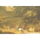 Tableau "Château, cavaliers et fleurs"