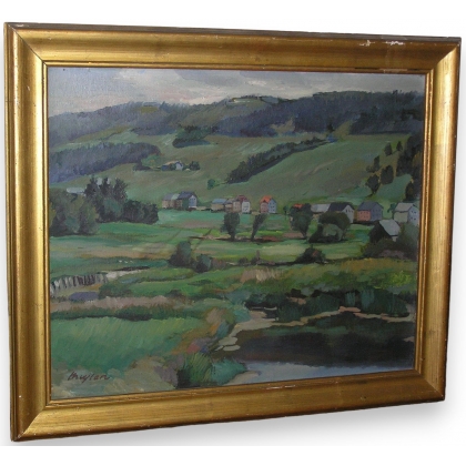 Tableau huile sur toile \"Vue de la