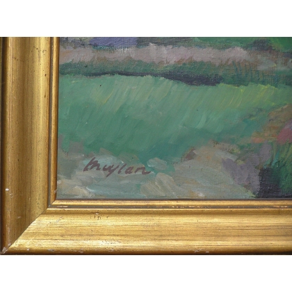 Paintings | Oil on canvas painting "View of Moinat SA" – Antiques and home décor