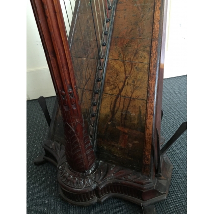 Carved wooden harp in the shape of a basket by Moinat SA – Antiques and home décor