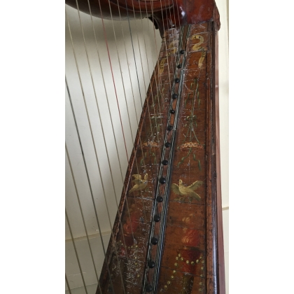 Carved wooden harp in the shape of a basket by Moinat SA – Antiques and home décor
