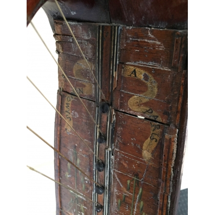 Carved wooden harp in the shape of a basket by Moinat SA – Antiques and home décor