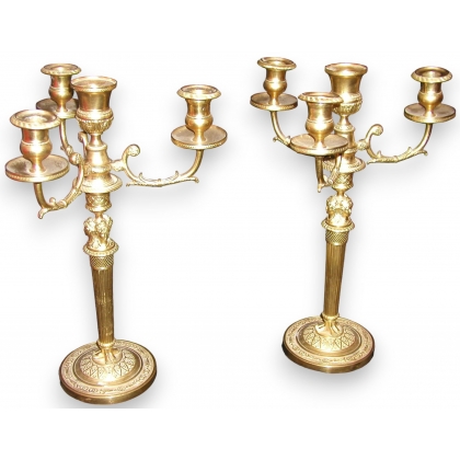 Pair of Empire-style candelabra. With three lights. From  Moinat SA  - Antiques and home décor