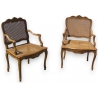 Paire de fauteuils cannés sièges et dos