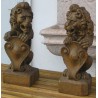  Paire de sculptures "Lions" sur socle, sur  Moinat SA  - Antiquités décoration