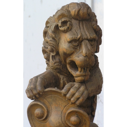  Paire de sculptures "Lions" sur socle, sur  Moinat SA  - Antiquités décoration