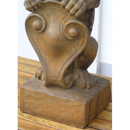  Paire de sculptures "Lions" sur socle, sur  Moinat SA  - Antiquités décoration