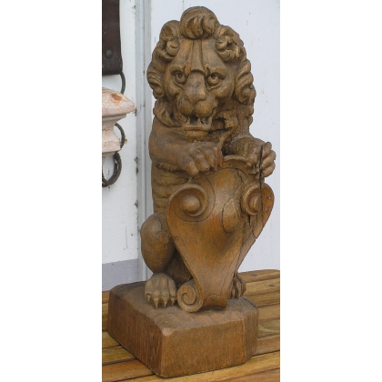  Paire de sculptures "Lions" sur socle, sur  Moinat SA  - Antiquités décoration