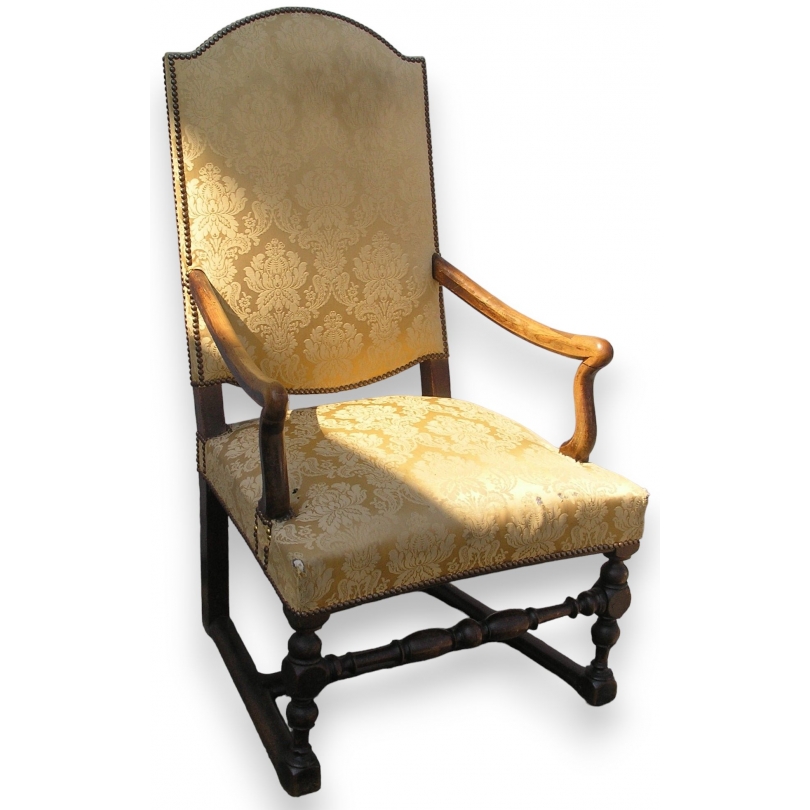 Louis XIII armchair with cross-brace, by  Moinat SA  - Antiques and interior design