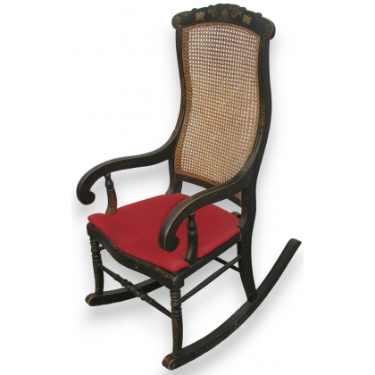 Chaise à bascule Napoléon III, noire.
