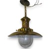 Hanging lamp, made of wood and brass. Available from Moinat SA – Antiques and home décor