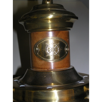 Hanging lamp, made of wood and brass. Available from Moinat SA – Antiques and home décor