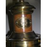 Hanging lamp, made of wood and brass. Available from Moinat SA – Antiques and home décor