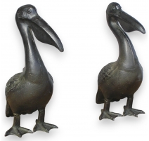 Paire de sculptures "Pelicans", en