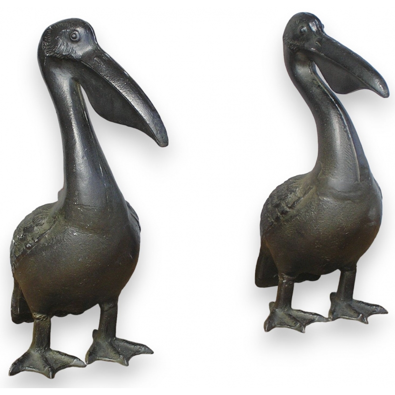Paire de sculptures "Pelicans", en