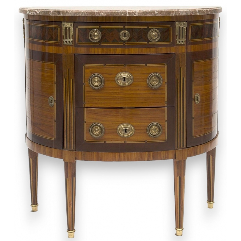 Commode demi-lune de style Louis XVI,