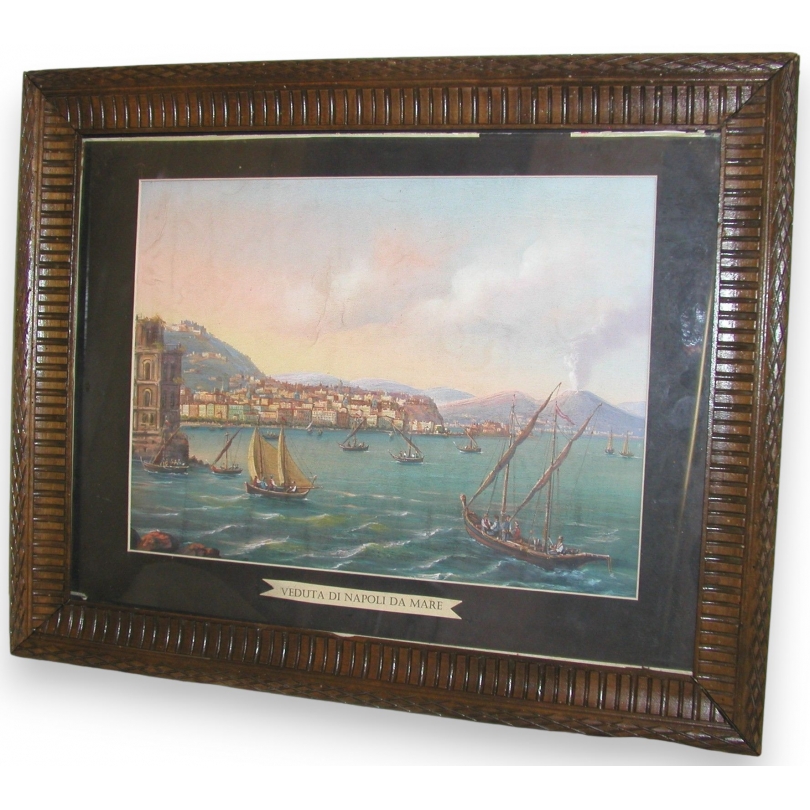 Gouache "Vue de Naples".  sur Moinat SA  - Antiquités décoration -  Gouaches, Aquarelles, Pastels