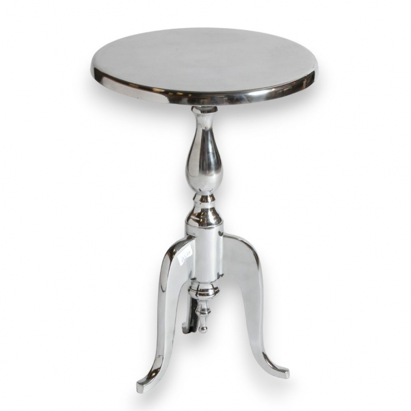 Round aluminium side table at  Moinat SA  - Antiques and home décor