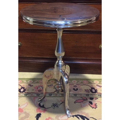 Round aluminium side table at  Moinat SA  - Antiques and home décor