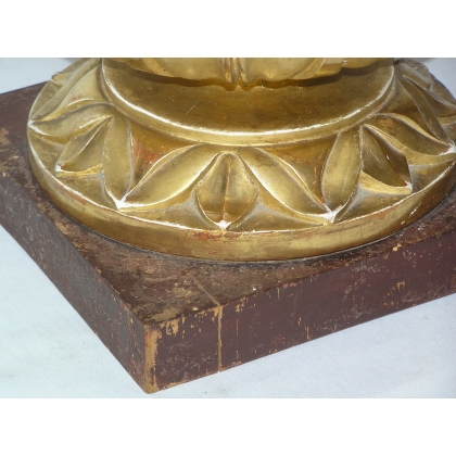 "Lotus Flower" sculpture, made of wood, at  Moinat SA  - Antiques and home décor
