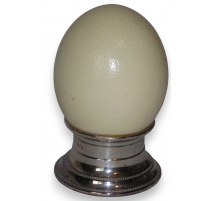 Oeuf d'autruche sur socle en métal argenté
