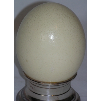 Ostrich egg on a metal plinth at  Moinat SA  - Antiques and home décor