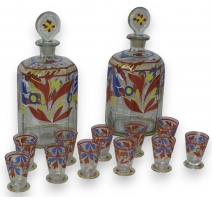 Ensemble de deux carafes et 11 verres