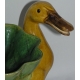 Paire de sculptures "Canards et fleurs