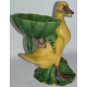 Paire de sculptures "Canards et fleurs
